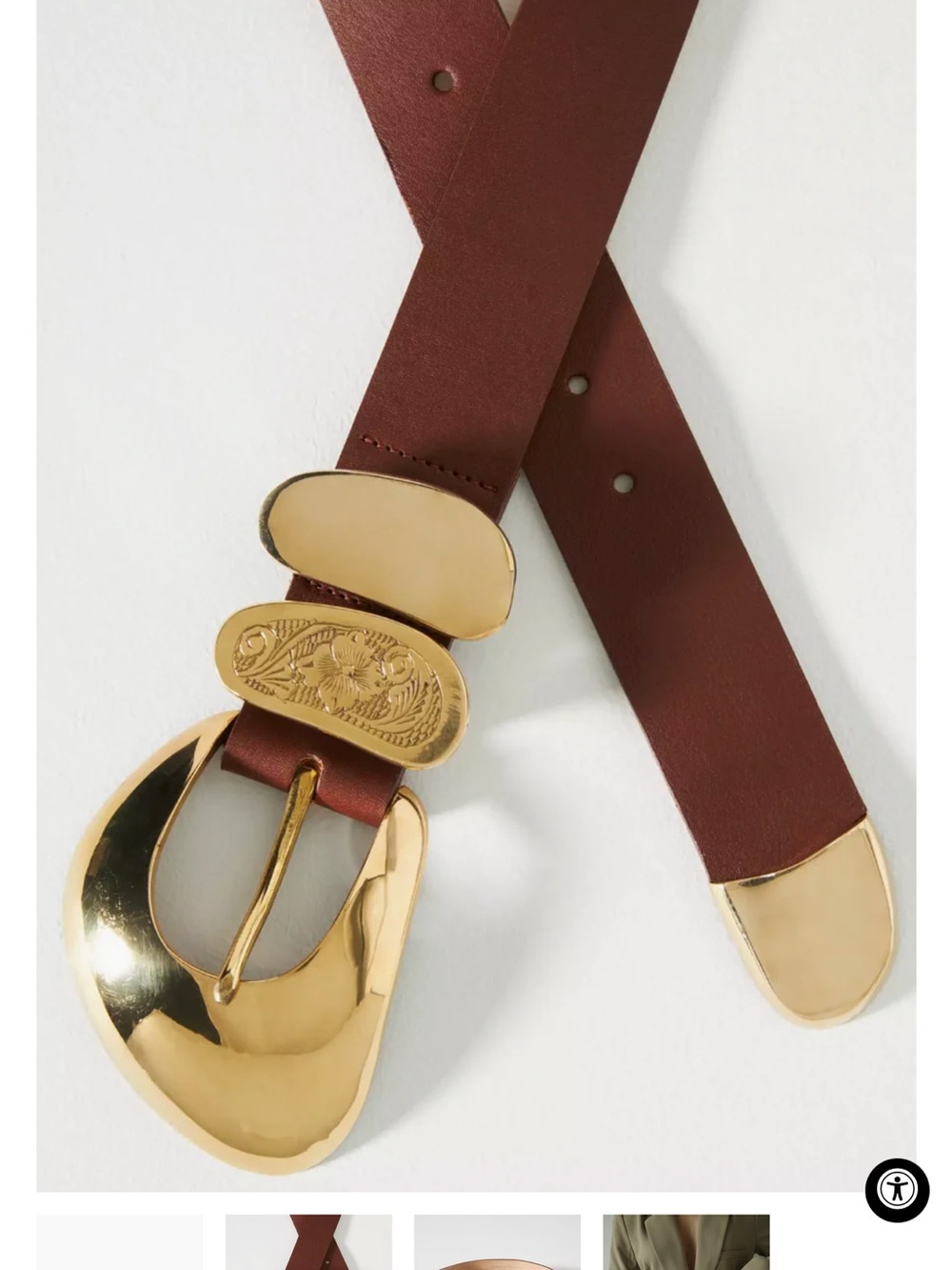 Street Ahead WILLA BELT - COGNAC  Wide Brown Leather Belt with Oversized